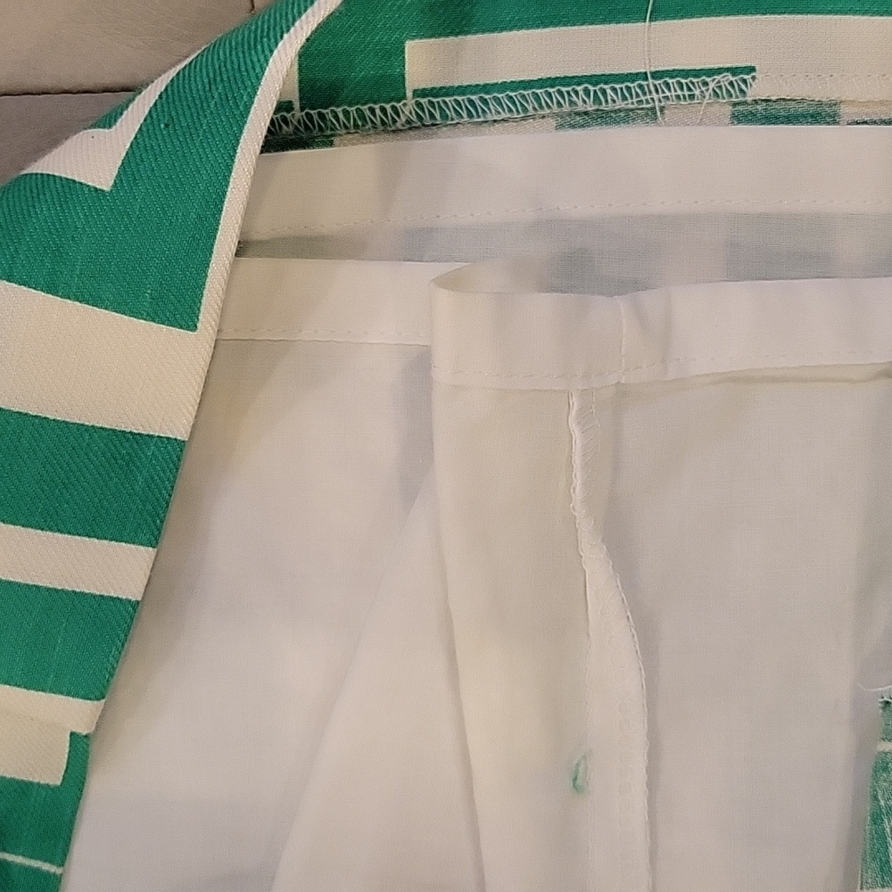 Milly Green and White Geometric Shift Mini Dress - Picture 5 of 7